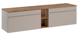 Szeroka szafka pod umywalkę, wisząca, Iconic, 180x46x46 cm, beżowy, mat - Szafki łazienkowe - miniaturka - grafika 1