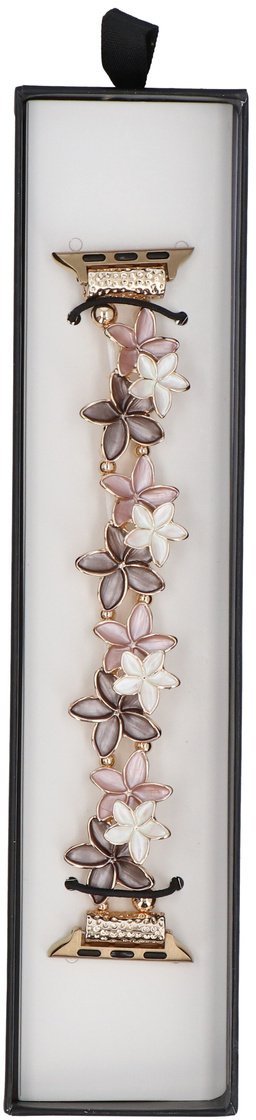 GlacierX Nowa bransoleta do smartwatcha GlacierX Gleam Jasmine Stretch Bracelet Pink Coffee do Apple Watch 38/40/41mm Złoto-różowo-brązowa