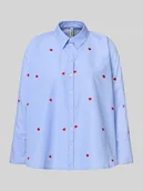 Bluzki damskie - Bluzka o kroju regular fit z długim rękawem i wyhaftowanym motywem model ‘NEW LINA GRACE’ - miniaturka - grafika 1