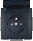 Gniazdka elektryczne - Gniazdo 2P+PE IP44 do systemu ramkowego, antr ASFORA - miniaturka - grafika 1
