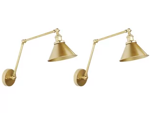 Zestaw 2 metalowych lamp ściennych złoty NARVA - Lampy ścienne - miniaturka - grafika 1