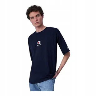 CHAMPION KOSZULKA MĘSKA T-SHIRT CREWNECK T-SHIRT GRANATOWA r.L - Koszulki męskie - miniaturka - grafika 1