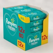 Chusteczki nawilżane - Pampers Fresh Clean chusteczki nawilżane 12x80 szt - miniaturka - grafika 1