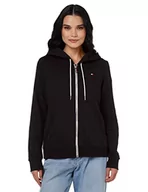Bluzy damskie - Tommy Hilfiger Damska bluza z kapturem z zamkiem błyskawicznym z zamkiem błyskawicznym, Czarny, 1X - miniaturka - grafika 1