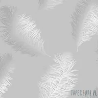 Tapety - Holden Beżowa tapeta z motywem srebrnych piór 12626_opcje - miniaturka - grafika 1