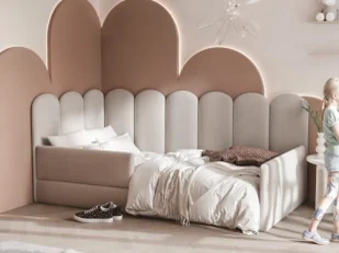 Łóżko tapicerowane Velvet Arch niskie-różne rozmiary - Łóżka dla dzieci i młodzieży - miniaturka - grafika 1