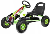 Jeździki dla dzieci - Duży Gokart na Pedały Gumowe Pompowane Koła Regulacja Zielony - miniaturka - grafika 1