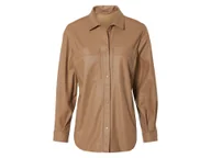 Kurtki damskie - esmara® Koszula damska oversize o wyglądzie skóry (XS (32/34), Brązowy) - miniaturka - grafika 1
