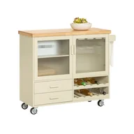 Meble kuchenne - SoBuy Szafka Wózek Wyspa kuchenny Kredens Kuchni Jadalni na kółkach FKW114-MI - miniaturka - grafika 1