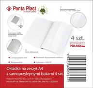 Szkolne artykuły papiernicze - Panta Plast okładka na zeszyt, format A4, 4 sztuki - miniaturka - grafika 1