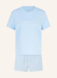 Calvin Klein Piżama Z Szortami Cotton Poplin blau - Piżamy damskie - miniaturka - grafika 1