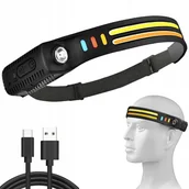 Latarki - LATARKA CZOŁOWA REFLEKTOR NA GŁOWĘ LED 2x COB - miniaturka - grafika 1