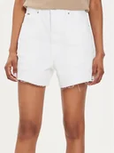 Spodenki damskie - Pepe Jeans Szorty jeansowe A-Line Short Uhw PL801112TC1 Biały Slim Fit - miniaturka - grafika 1