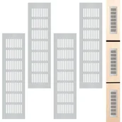 Kratki wentylacyjne - Kratka wentylacyjna aluminiowa z wkrętami do wentylacji szafek i pomieszczeń, 30 x 8 cm, srebrna, 4 sztuki - miniaturka - grafika 1
