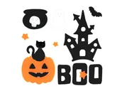 Halloween - Naklejki żelowe na szybę BOO na Halloween - 1 komplet - miniaturka - grafika 1