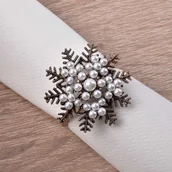 Dekoracja stołu - ADRIANNE Serwetnik śnieżynka 4.5cmx4cmxh5cm - miniaturka - grafika 1