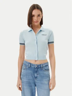 Guess Jeans Kardigan W5GR03 Z3HO2 Błękitny Regular Fit - Swetry damskie - miniaturka - grafika 1