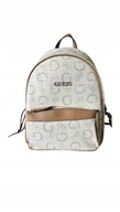 Plecaki - GUESS PLECAK BEŻOWY DAMSKI NA ZAMEK W LOGO MIEJSKI GNA - miniaturka - grafika 1