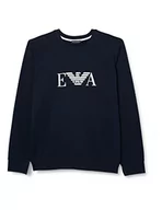 Bluzy męskie - Emporio Armani Crew Neck Sweater Iconic Terry Męska bluza, niebieski (Marine), XL - miniaturka - grafika 1