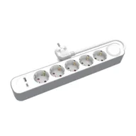 Przedłużacze i rozgałęźniki - Plast-Rol Plastrol przedłużacz domowy 5x gniazd 3m z wyłącznikiem 1x usb-a 1x usb-c - miniaturka - grafika 1