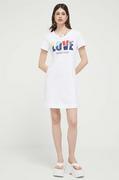 Sukienki - Love Moschino sukienka bawełniana kolor biały mini prosta - miniaturka - grafika 1