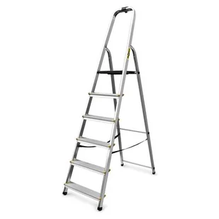 DRABEST Drabina aluminiowa domowa profesjonalna 6 stopniowa 150 kg - Drabiny - miniaturka - grafika 1