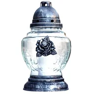 Lampiony i znicze - Znicz szklany Z-53/SR 30,5 cm srebrny - miniaturka - grafika 1