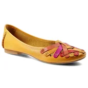 Baleriny - Żółte Baleriny Maciejka Damskie Stylowe Obuwie - miniaturka - grafika 1