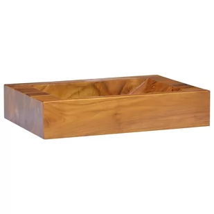 vidaXL Umywalka Umywalka z drewna tekowego 50x35x10 cm 326163 - Umywalki - miniaturka - grafika 1