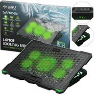 Podkładki chłodzące pod laptopa - PODSTAWKA CHŁODZĄCA POD LAPTOPA 15,6" CZARNA REGULOWANA PODKŁADKA LED Z USB - miniaturka - grafika 1