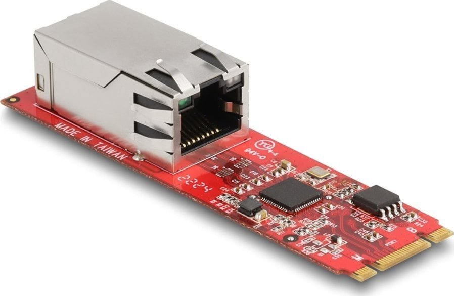 Karta sieciowa Delock DeLOCK Converter M.2 Key B+M connector to 1 x RJ45 2.5 Gigabit LAN port horizontal, LAN adapter 62985