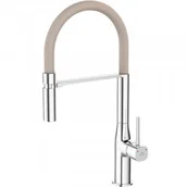 Baterie kuchenne - LAVEO BAP 478D POLLA Bateria zlewozmywakowa stojąca z wylewką U Jednouchwytowa Sposób montażu: stojący Głowica: 25 mm Zasięg wylewki: 200 mm Wykończenie: beż/chrom - miniaturka - grafika 1