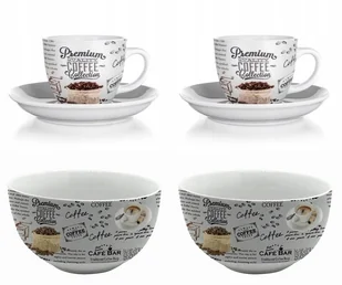 FILIŻANKA + MISKA komplet śniadaniowy w KAWA na 2 osoby obiadowy prezent - Filiżanki - miniaturka - grafika 1