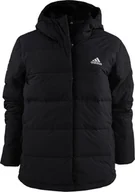 Kurtki i kamizelki sportowe damskie - Adidas Kurtka damska adidas Helionic Hooded Down czarna HG8747 L - miniaturka - grafika 1