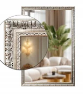 Lustra - Ekskluzywne lustro w STYLOWEJ ramie SREBRNEJ z delikatnym złotym 140x60 d1 - miniaturka - grafika 1