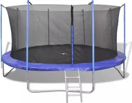 Trampoliny - VidaXL Trampolina ogrodowa 142586 z siatką wewnętrzną 15 FT 457 cm - miniaturka - grafika 1