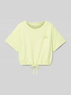 Koszulki dla dziewczynek - T-shirt o kroju relaxed fit z czystej bawełny z nadrukiem z napisem - miniaturka - grafika 1