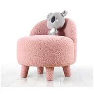 Fotele i pufy dla dzieci - Jasnoróżowy fotel dziecięcy z materiału bouclé Moouv – Balcab Home - miniaturka - grafika 1