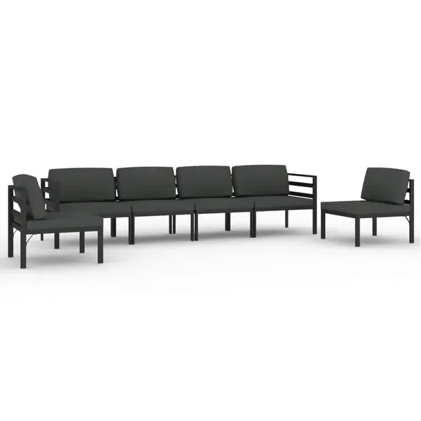 Modułowy zestaw wypoczynkowy do ogrodu antracytowy z aluminiowymi sofami