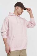 Bluzy męskie - Volcom bluza męska kolor różowy z kapturem gładka - miniaturka - grafika 1