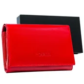 Portfele - Duży portfel damski czerwony, CAVALDI, 10 x 15 x 4,5 cm - miniaturka - grafika 1
