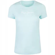 Koszulki i topy damskie - PEPE JEANS KOSZULKA DAMSKA T-SHIRT NEW VIRGINIA SS N FUTURE NIEBIESKA r.S - miniaturka - grafika 1