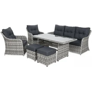 HOME &amp; GARDEN Meble ogrodowe technorattanowe Bergamo Light Grey / Grey Melange 456235 - Meble ogrodowe - miniaturka - grafika 1