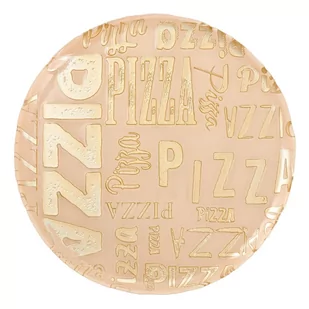 Talerz do pizzy 34 cm okrągły szklany PIZZA Cream VILLA ITALIA - Talerze - miniaturka - grafika 1
