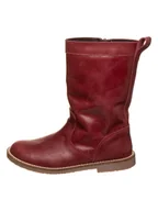 Kozaki damskie - lamino Skórzane kozaki zimowe w kolorze czerwonym - miniaturka - grafika 1