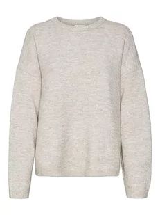 VERO MODA VMGEMMA LS Crew Neck Knit VMA NOOS damski sweter z dzianiny, szary, XXL - Swetry damskie - miniaturka - grafika 1