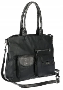 Torebka Damska Shopper duża pojemna A4 Listonoszka na Ramię MC375 Czarna - Torebki damskie Torebka Damska Shopper duża pojemna A4 Listonoszka na Ramię MC375 Czarna - Torebki damskie - miniaturka - grafika 1