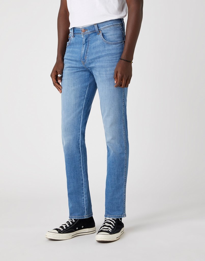 Męskie Spodnie Jeansowe Wrangler Texas Slim Light Strike W12Sq148S-W34 L34