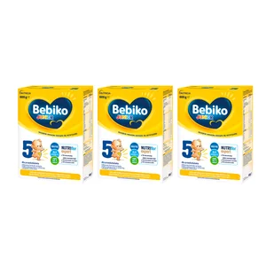 Zestaw Bebiko Junior 5 Nutriflor Expert, odżywcza formuła na bazie mleka, dla przedszkolaka, 3 x 600 g - Mleko modyfikowane - miniaturka - grafika 1