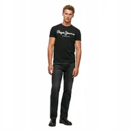 Koszulki męskie - PEPE JEANS KOSZULKA MĘSKA T-SHIRT ORIGINAL STRETCH N FUTURE CZARNA r.L - miniaturka - grafika 1